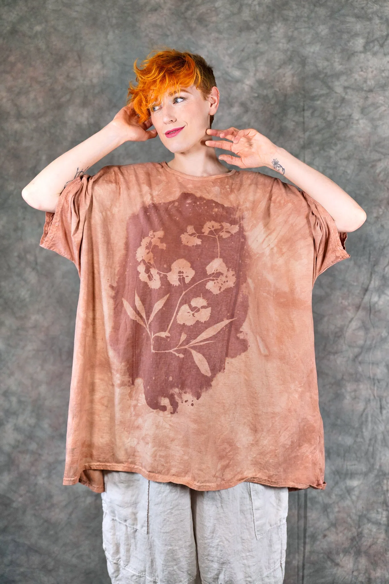 1255HD Art Tee Sun Print Sienna Sketch-P
