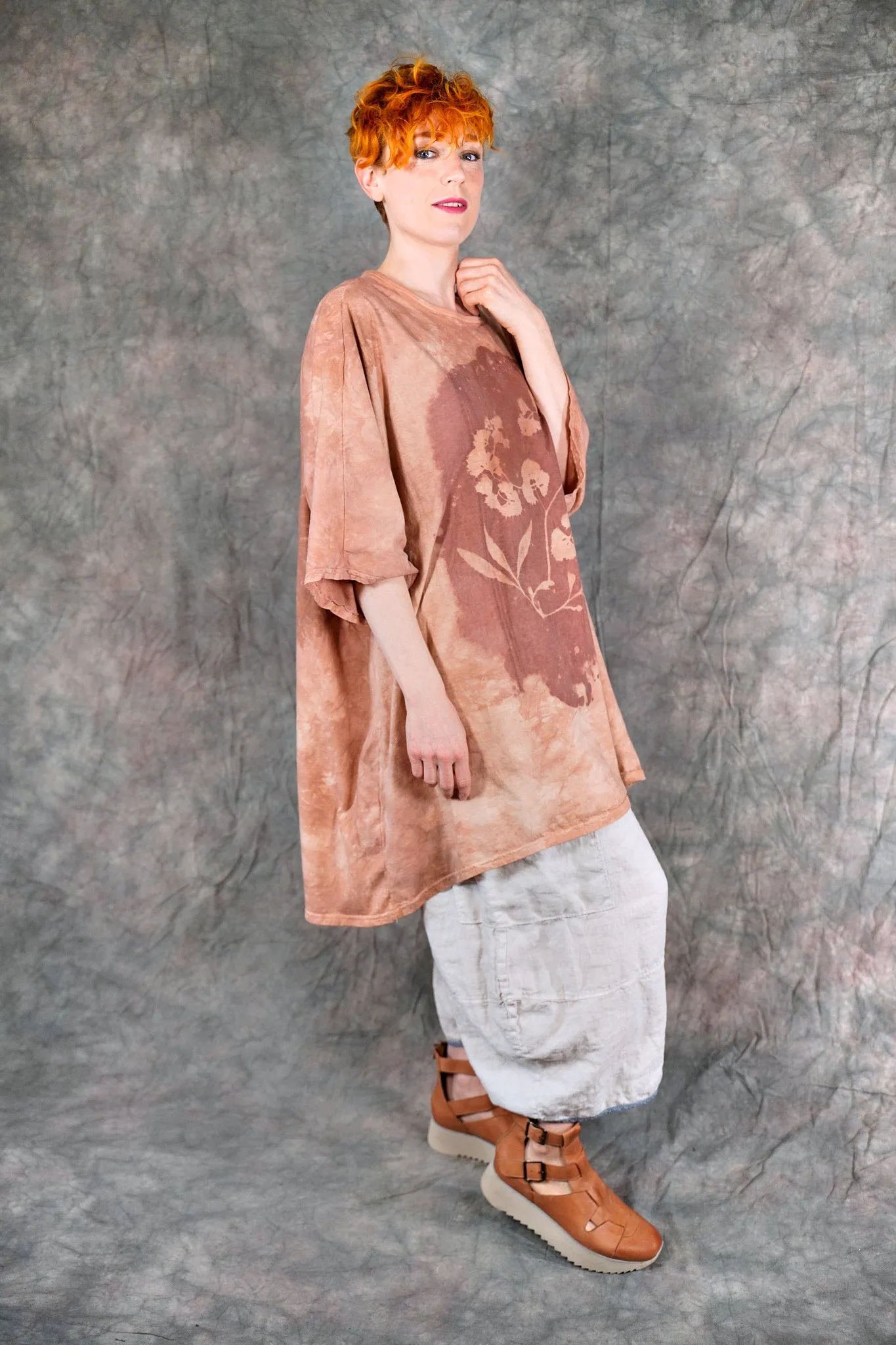 1255HD Art Tee Sun Print Sienna Sketch-P