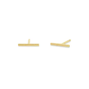 14k Thin Bar Studs