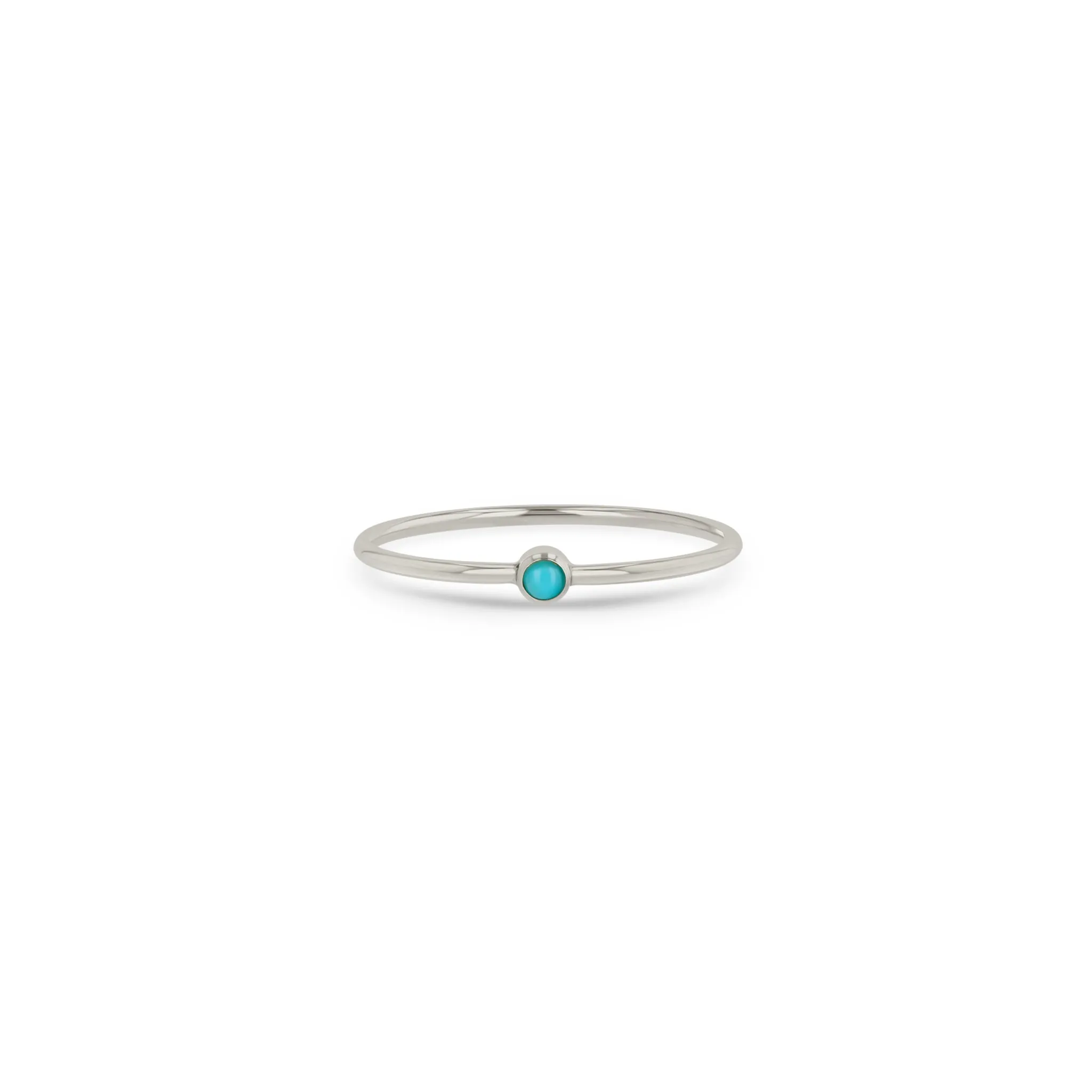 14k Turquoise Thin Band Ring