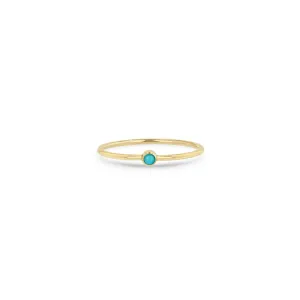 14k Turquoise Thin Band Ring