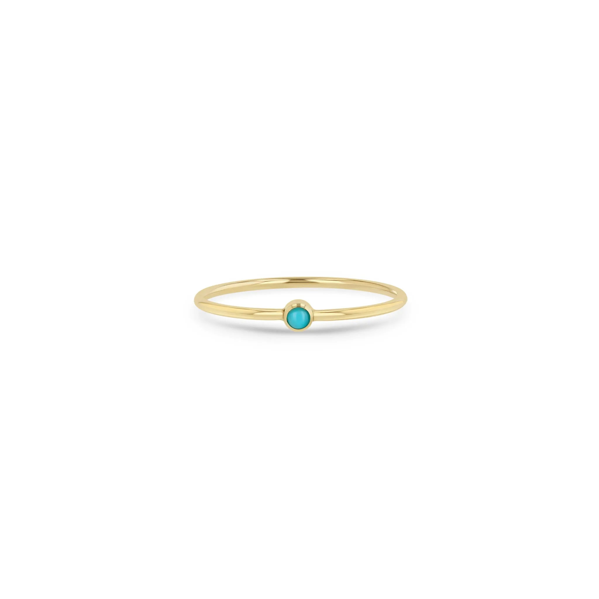 14k Turquoise Thin Band Ring