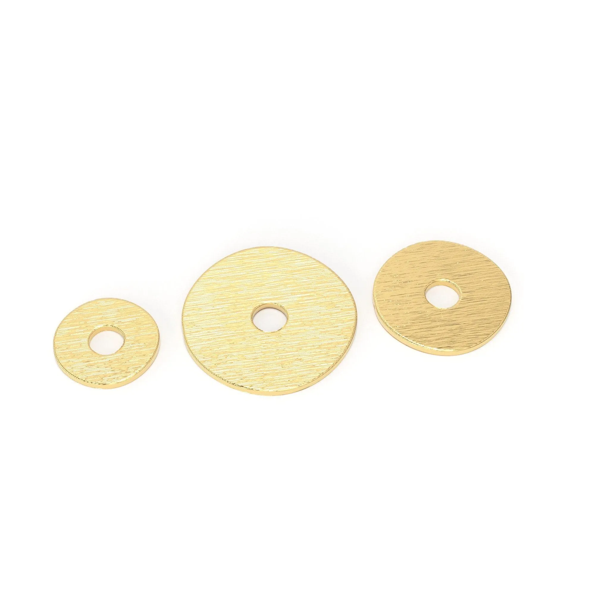 18k Solid Gold Thin Disk Spacer Beads 3mm 4mm 5mm 6mm Flat Cap Divider Component Finding 10 pieces