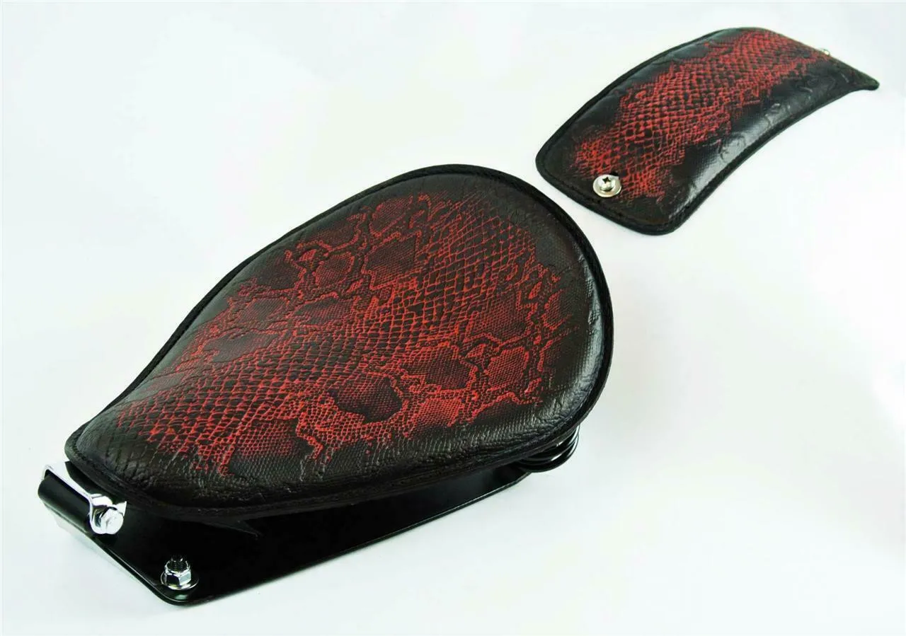 1982-2003 Harley Sportster Seat Ant Red Snake All Models Leather pad Kit USA bcs