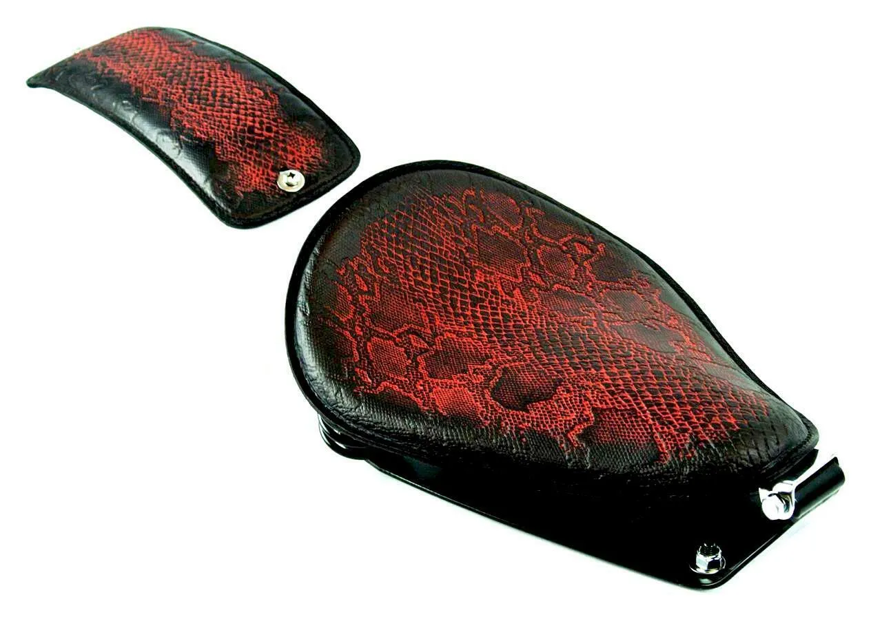 1982-2003 Harley Sportster Seat Ant Red Snake All Models Leather pad Kit USA bcs