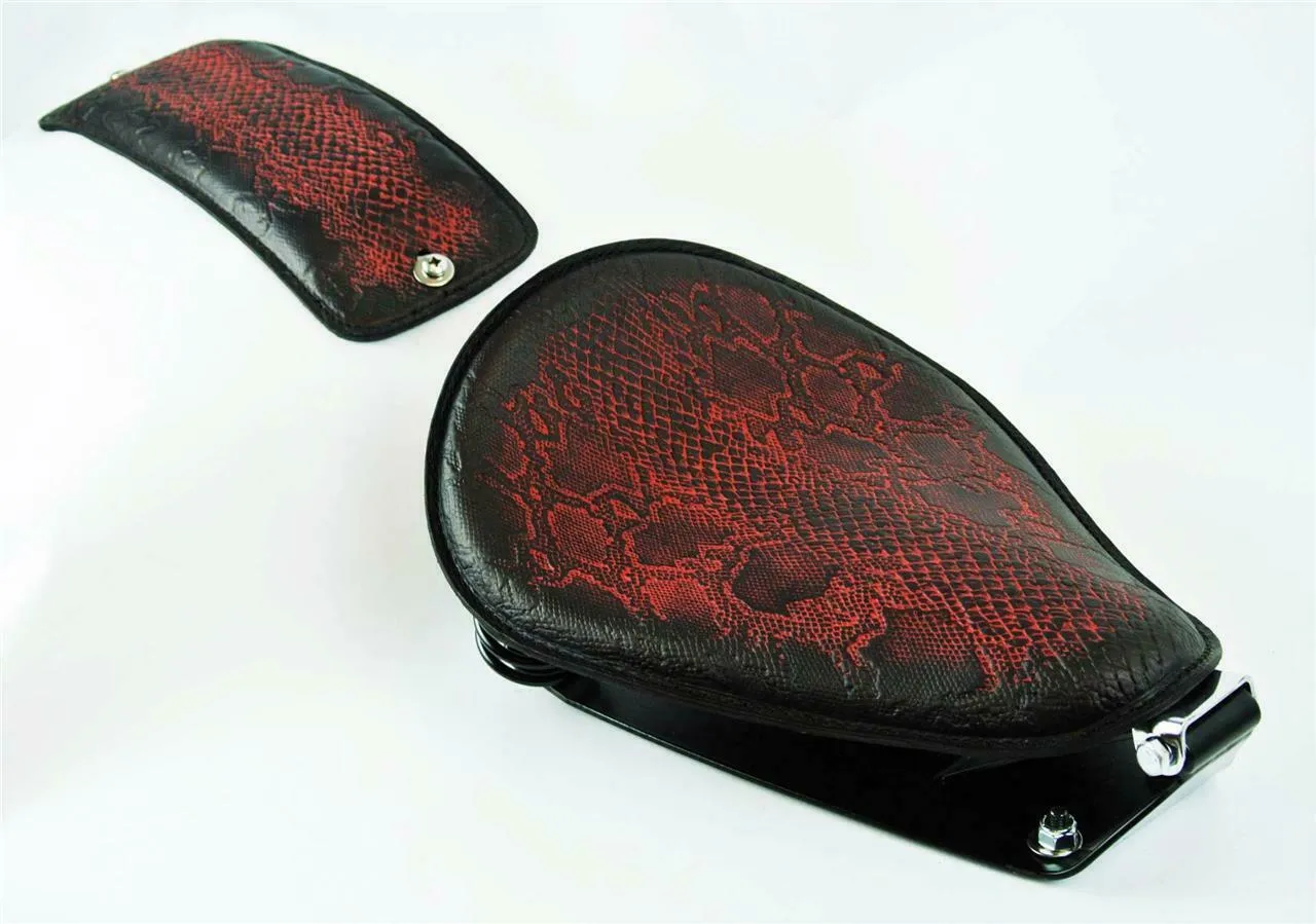 1982-2003 Harley Sportster Seat Ant Red Snake All Models Leather pad Kit USA bcs