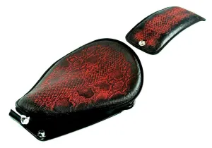 1982-2003 Harley Sportster Seat Ant Red Snake All Models Leather pad Kit USA bcs
