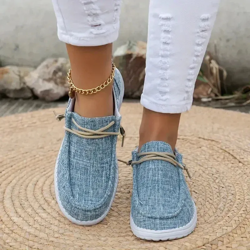 2024 Autumn New Women Casual Comfortable Flat Shoes Women Solid Lace-up Loafers Women Fashion Sports Shoes Zapatos De Mujer