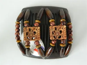 African Butterfly Chameleon Hair Comb - Dupla Brown 30