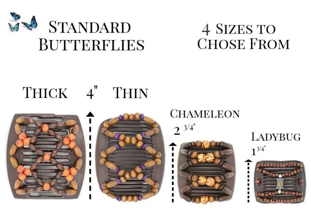 African Butterfly Chameleon Hair Comb - Ndalena Brown 32