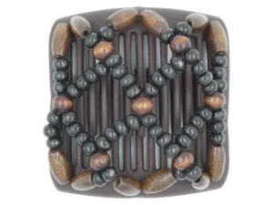 African Butterfly Chameleon Hair Comb - Ndebele Brown 21