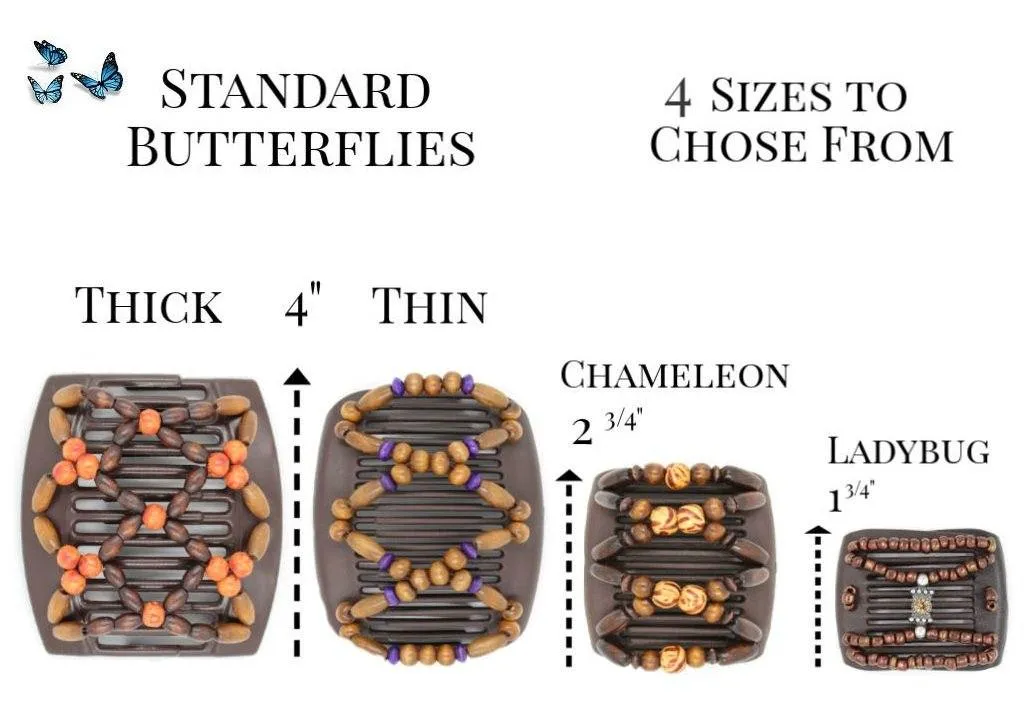 African Butterfly Hair Comb - Beada Black 20