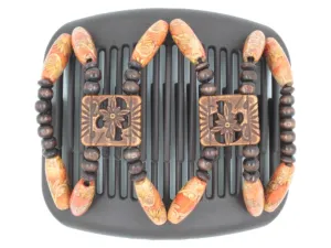 African Butterfly Hair Comb - Dupla Brown 140