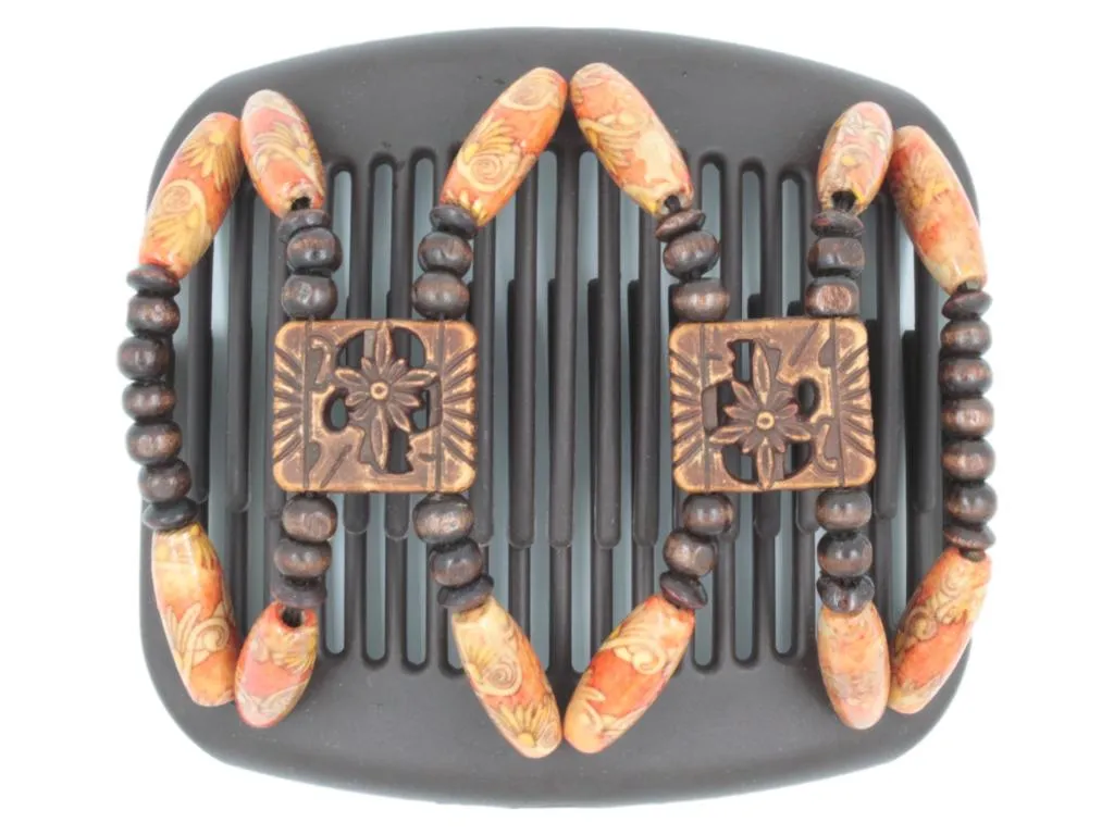 African Butterfly Hair Comb - Dupla Brown 140