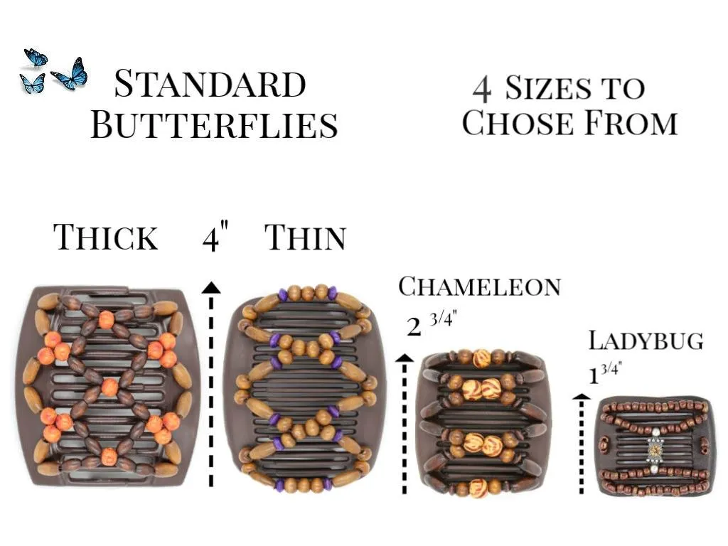 African Butterfly Hair Comb - Ndebele Black 127