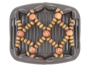 African Butterfly Hair Comb - Ndebele Brown 148