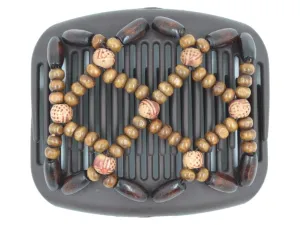African Butterfly Hair Comb - Ndebele Brown 161