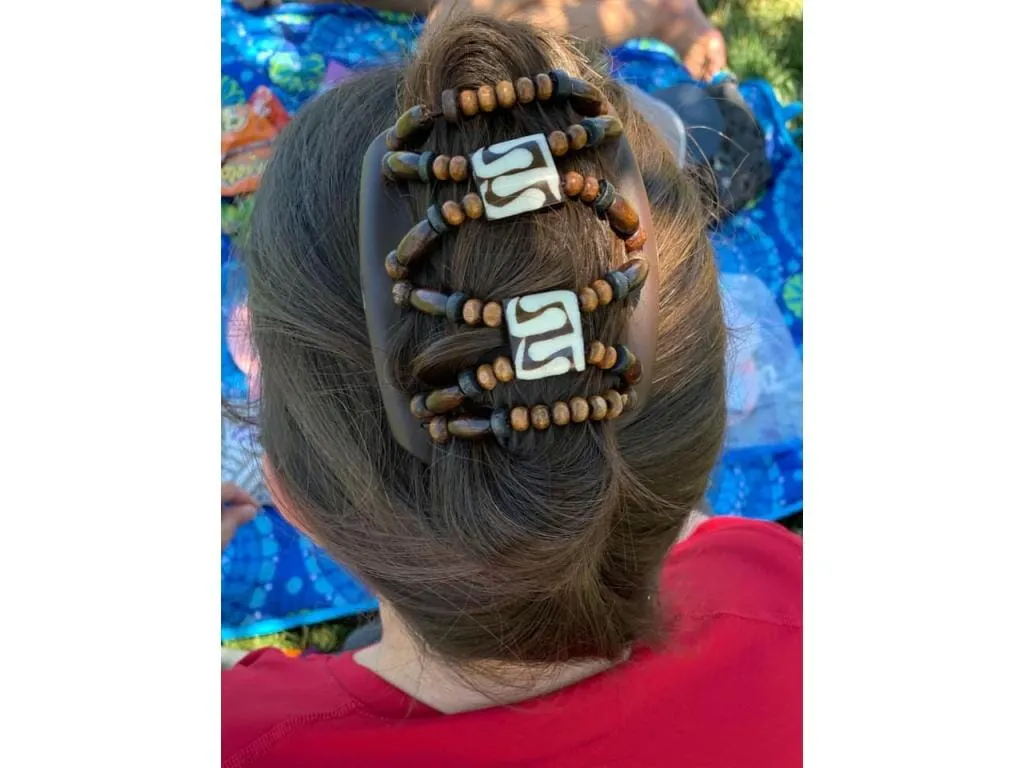African Butterfly Hair Comb - Stones & Bones Brown 101