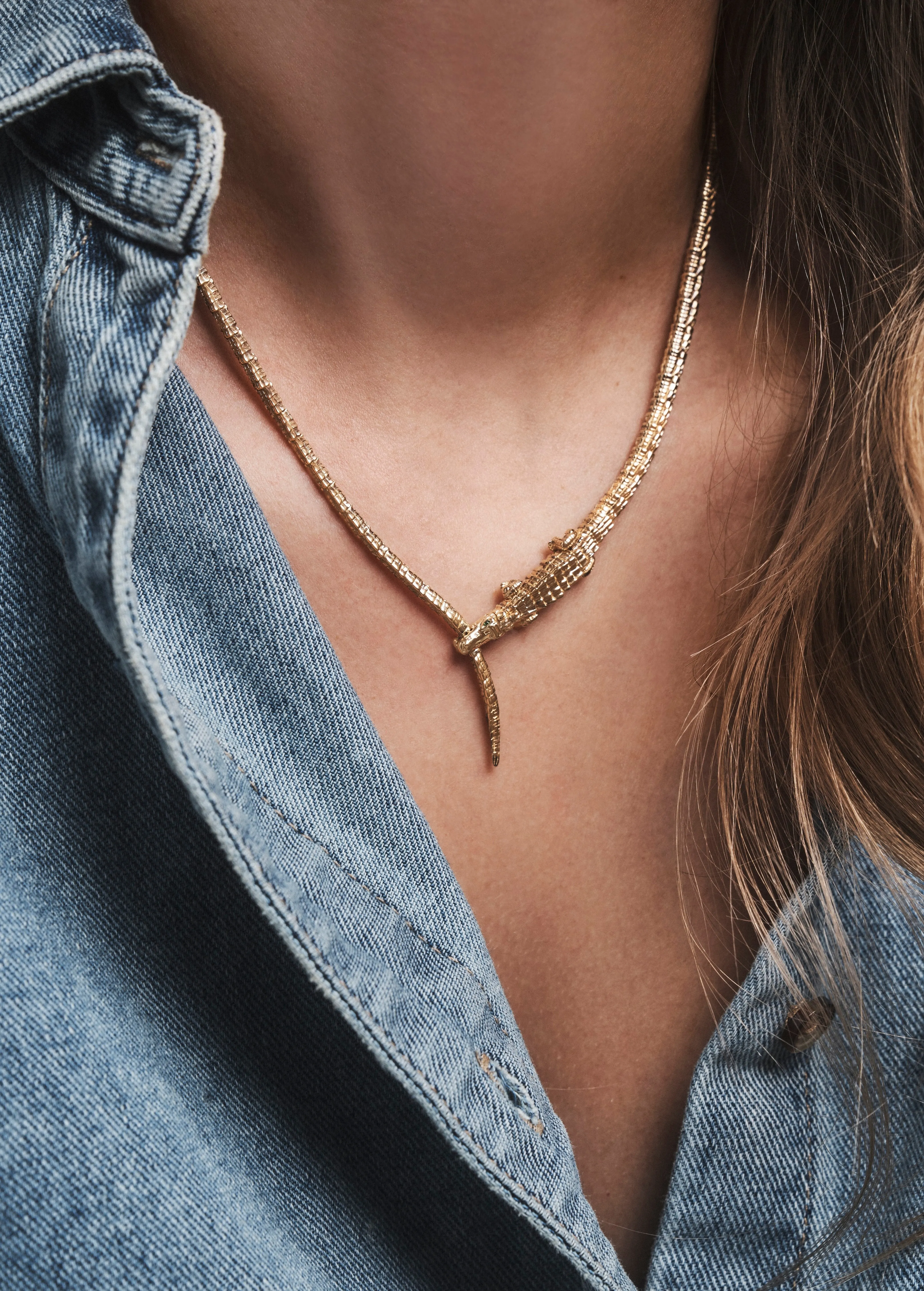 Alligator Wrap Thin Necklace