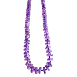 Amethyst Thin Gemstone Disc Necklace