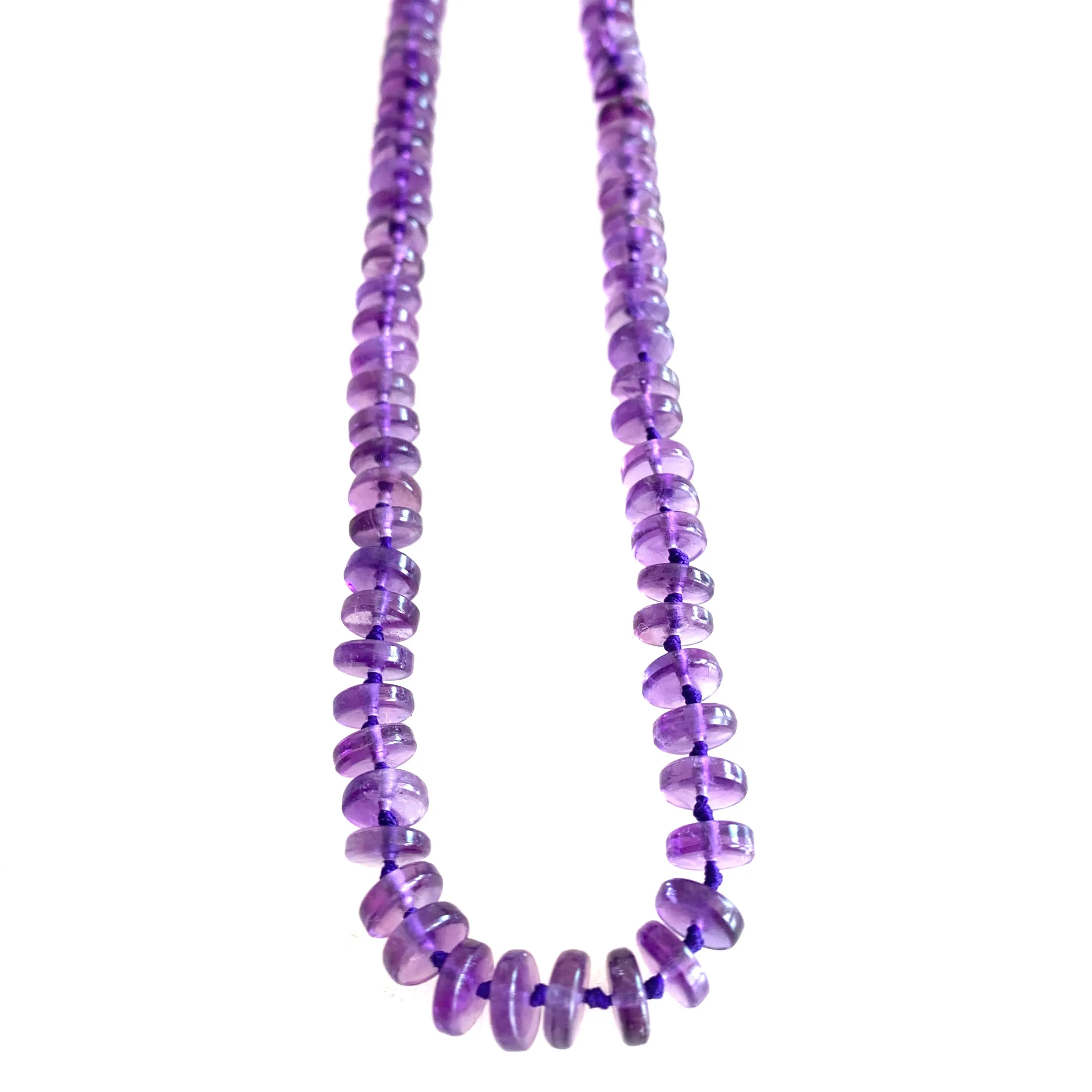 Amethyst Thin Gemstone Disc Necklace