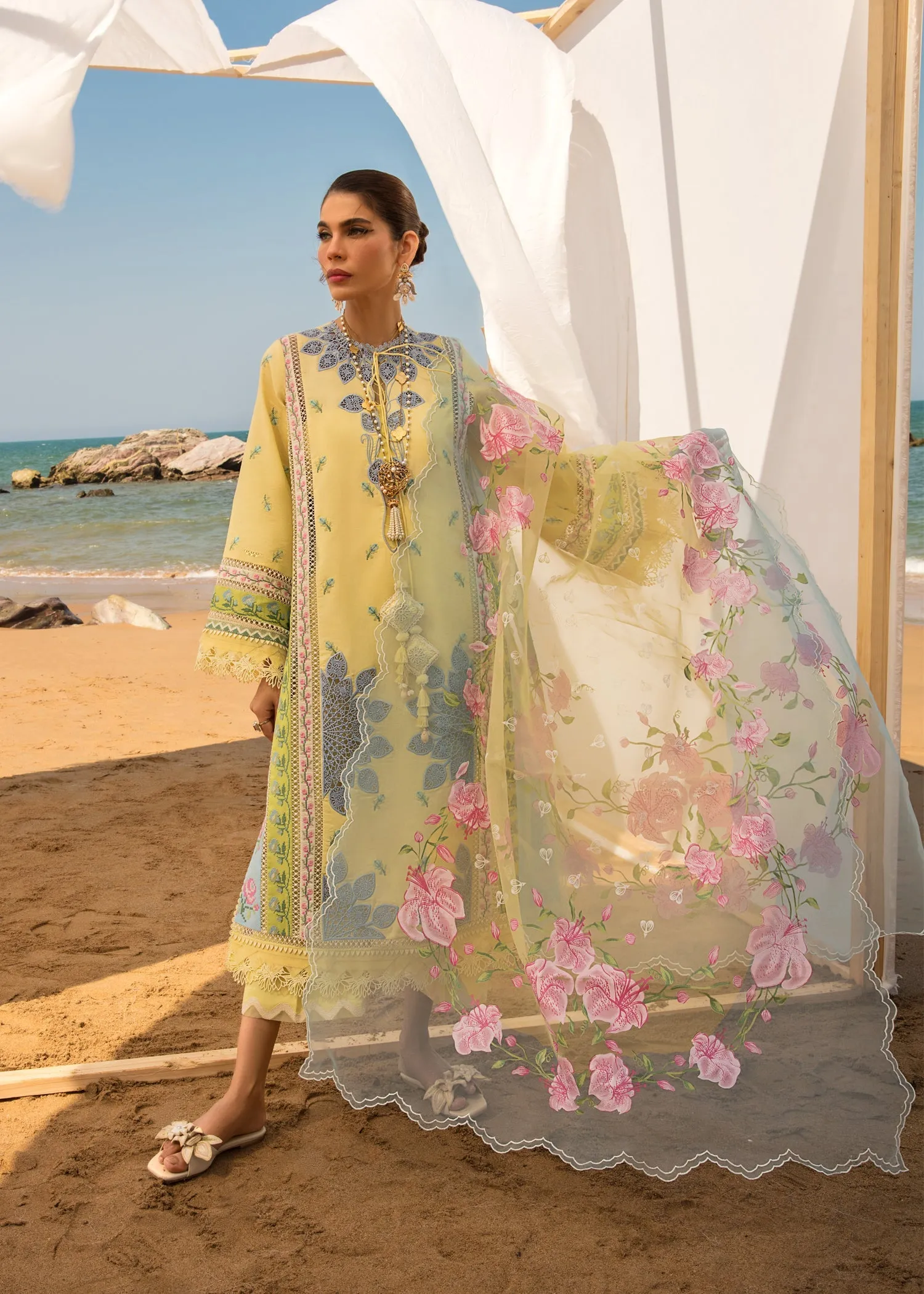 An Ode to Cross Stitch Lemon | Crimson Luxury Lawn Collection 2023 | Unstitched Embroidered Lawn Suits