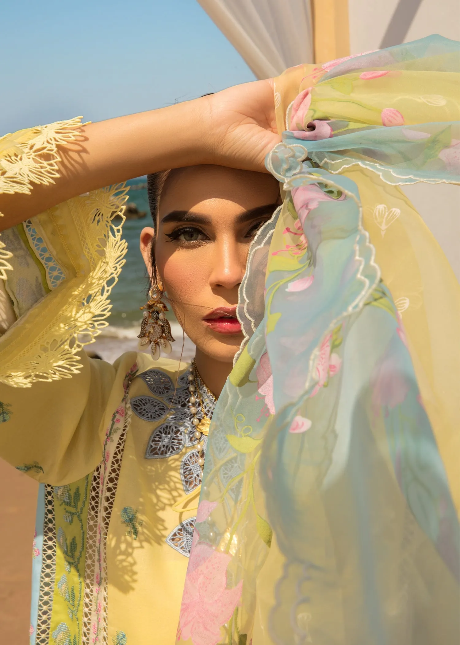 An Ode to Cross Stitch Lemon | Crimson Luxury Lawn Collection 2023 | Unstitched Embroidered Lawn Suits
