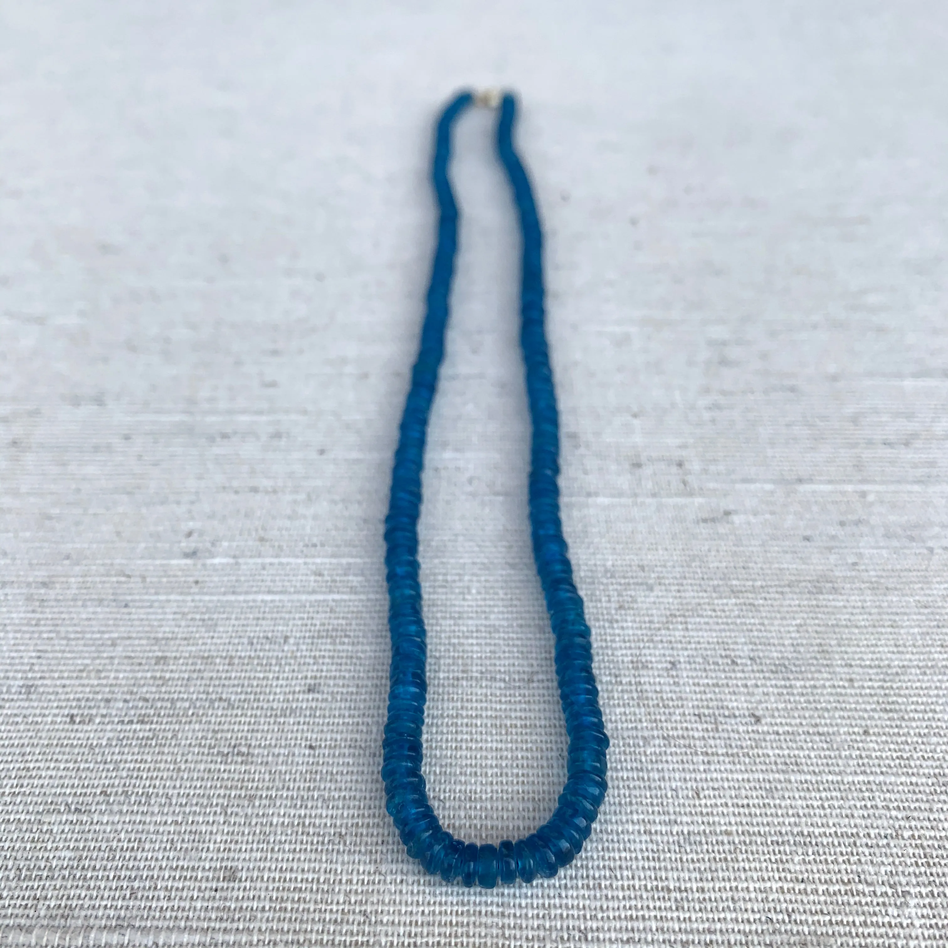 Apatite Small Thin Disc Necklace