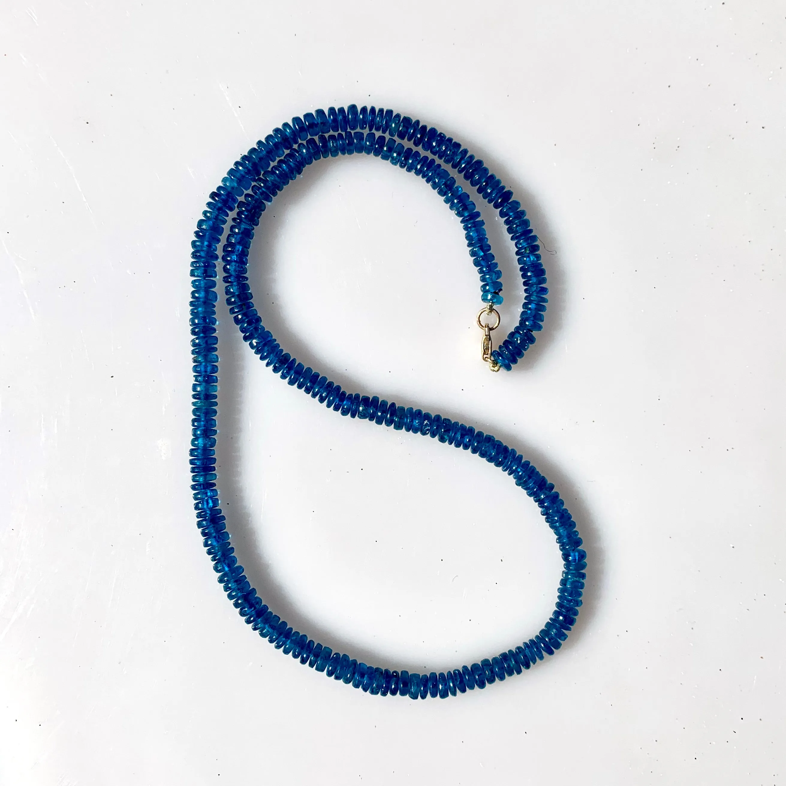 Apatite Small Thin Disc Necklace