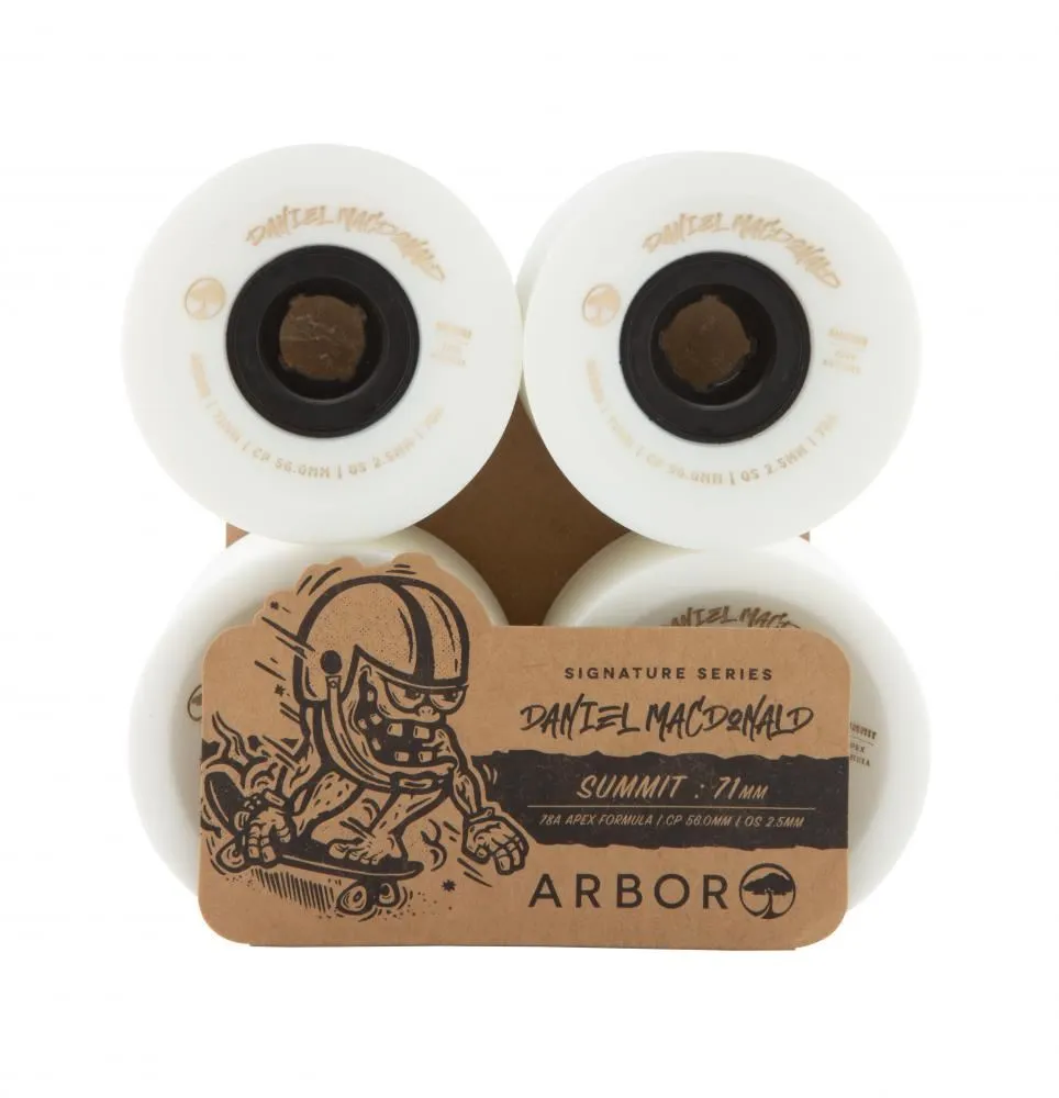 Arbor Signature Skateboard Wheels Summit Daniel MacDonald 78a - White
