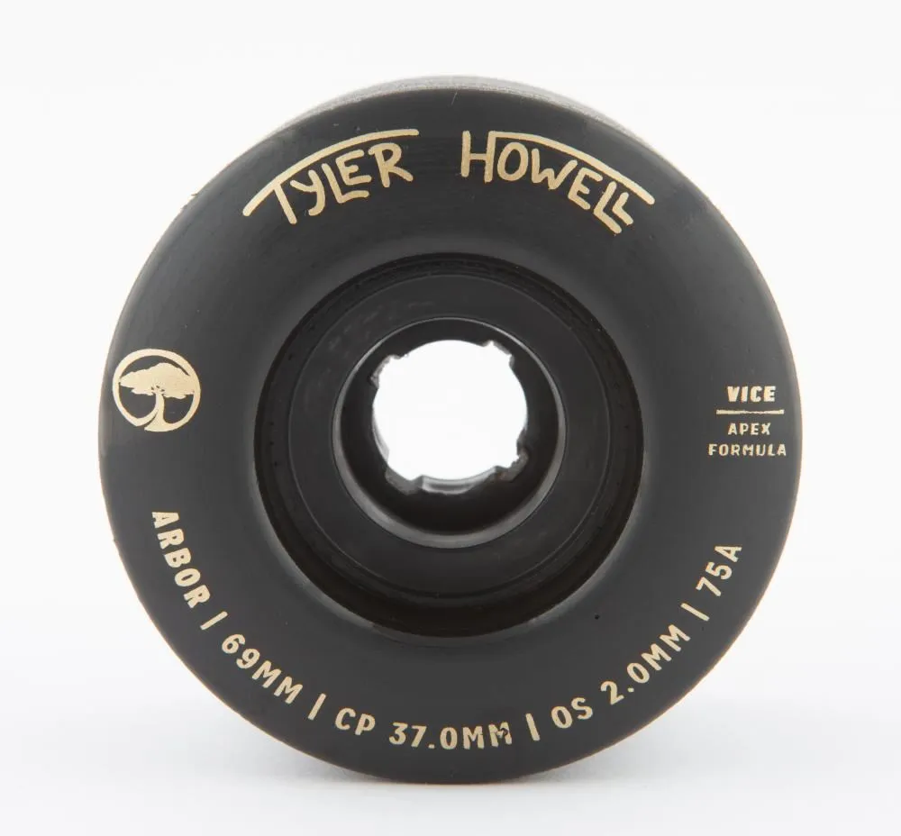 Arbor Signature Skateboard Wheels Vice Tyler Howell 75a - Black
