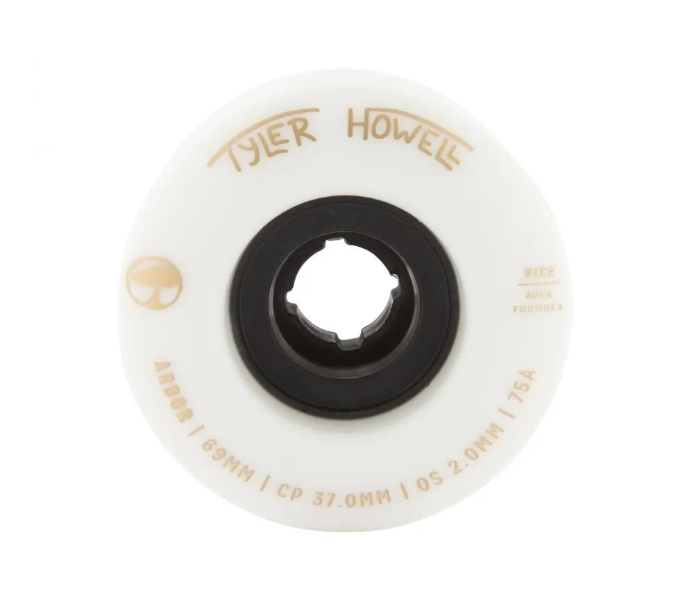 Arbor Signature Skateboard Wheels Vice Tyler Howell 75a - White