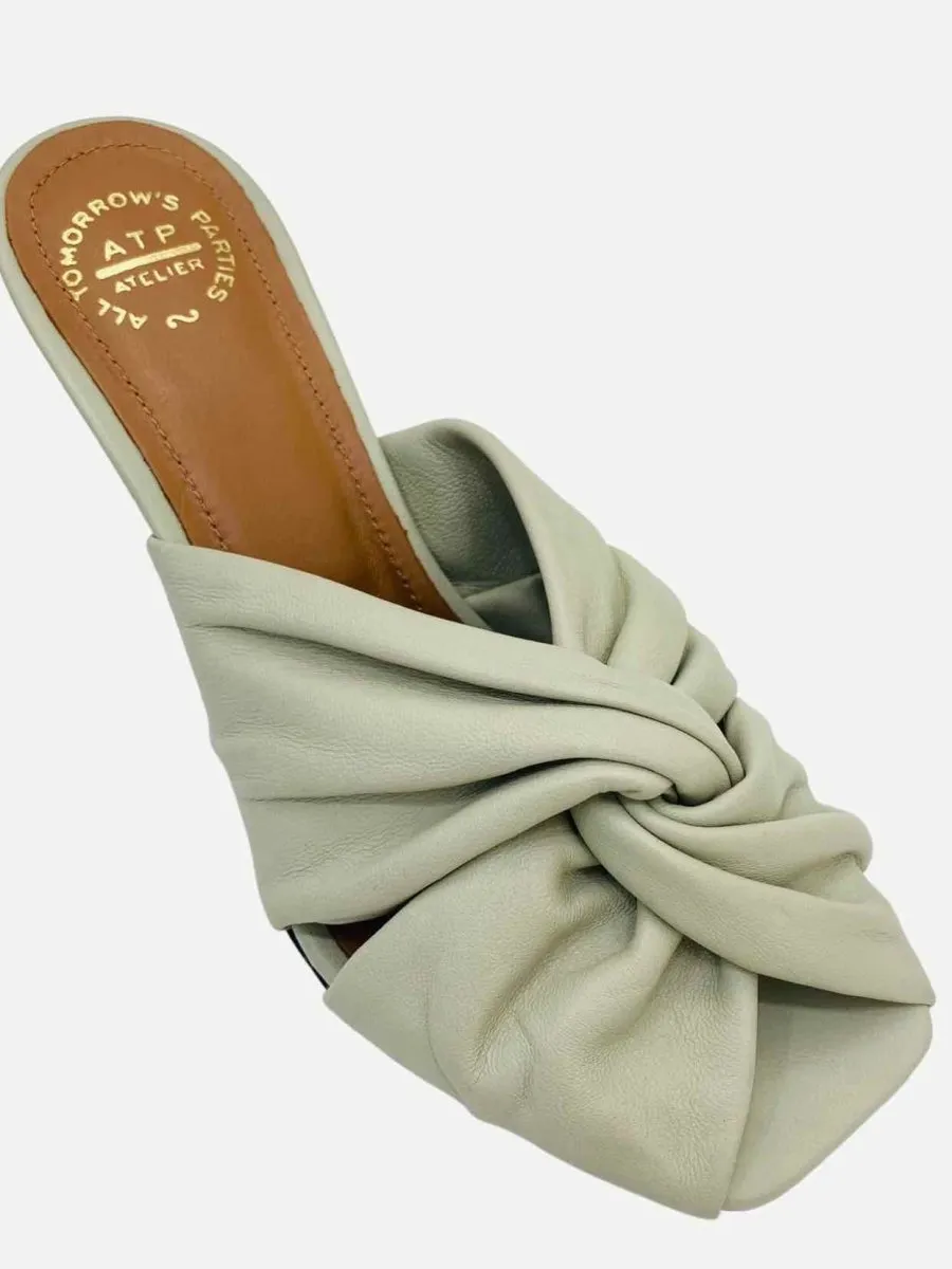 ATP ATELIER Square Toe Off-white Mules 36