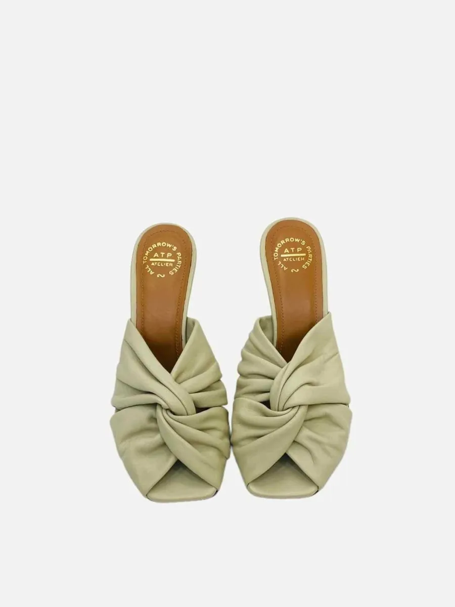 ATP ATELIER Square Toe Off-white Mules 36