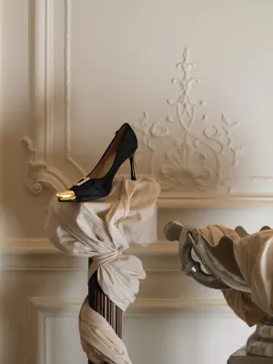 Attina Heeled Mules - Black