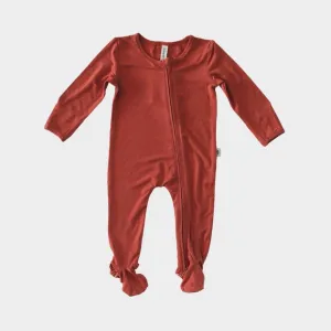 Babysprouts Footie Romper with Zipper in Apple