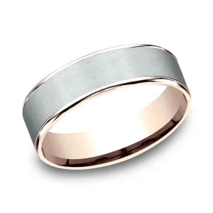 Benchmark 6.5MM Thin Edge Satin Comfort-Fit Band