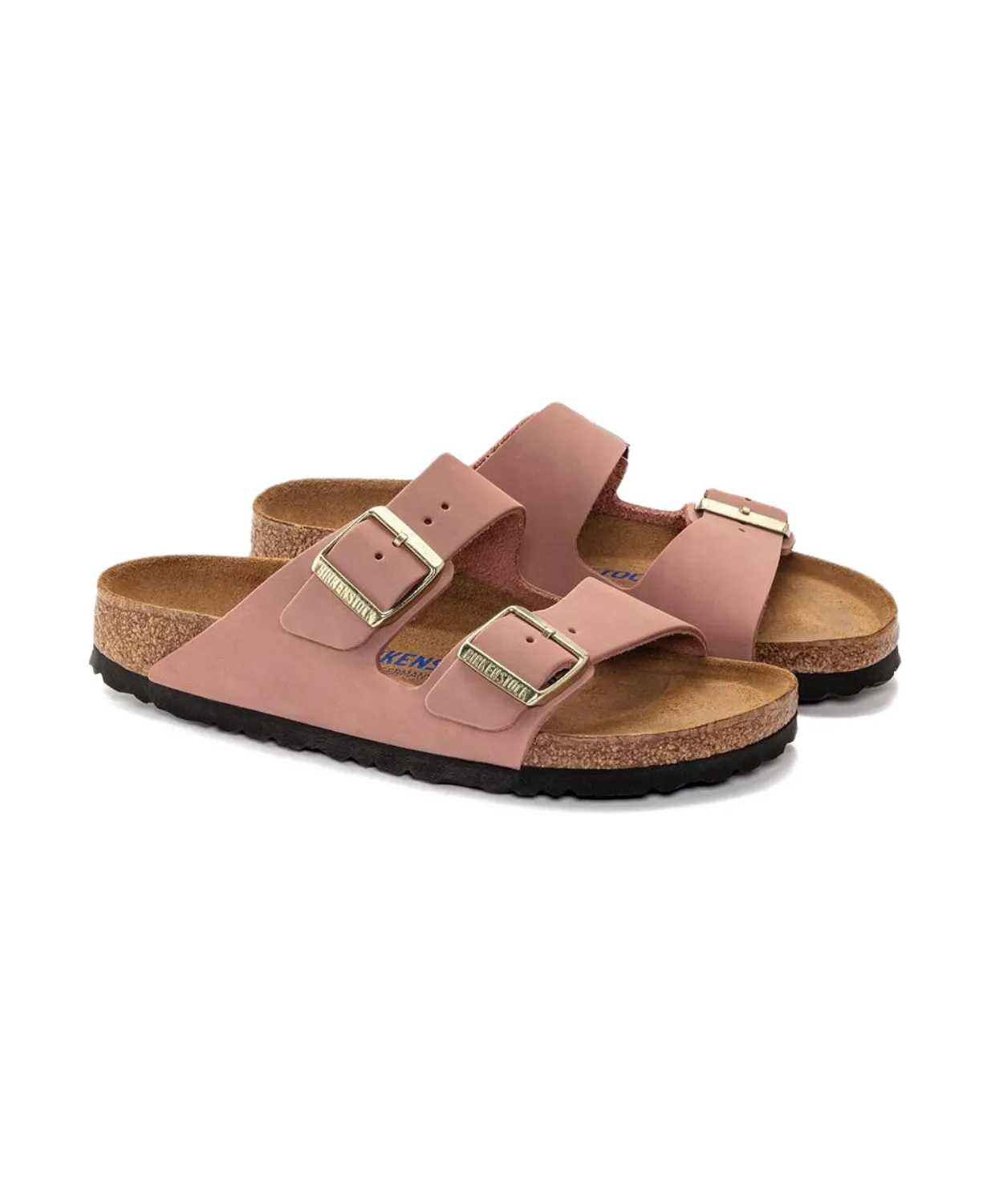 Birkenstock Arizona Nubuck Leather Old Rose Soft Footbed Sandals