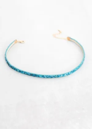 Blue Glitter Choker