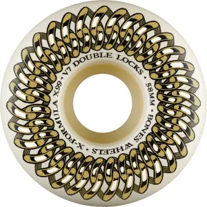 BONES WHEELS X-Formula Skateboard Wheels Double Lock V7 58mm 99A 4PK White