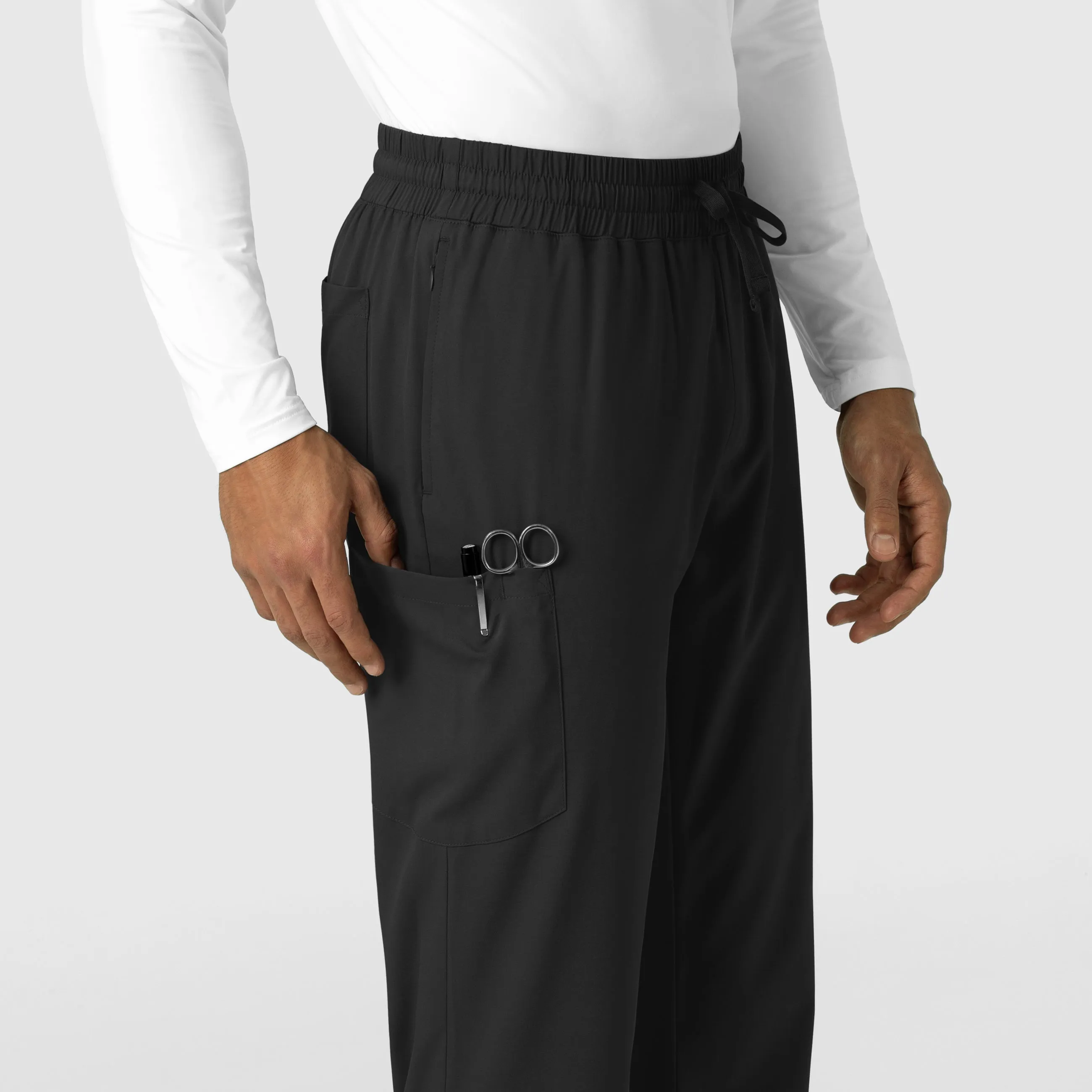 Boundless 5351 Men's Straight Leg Scrub Pants Black