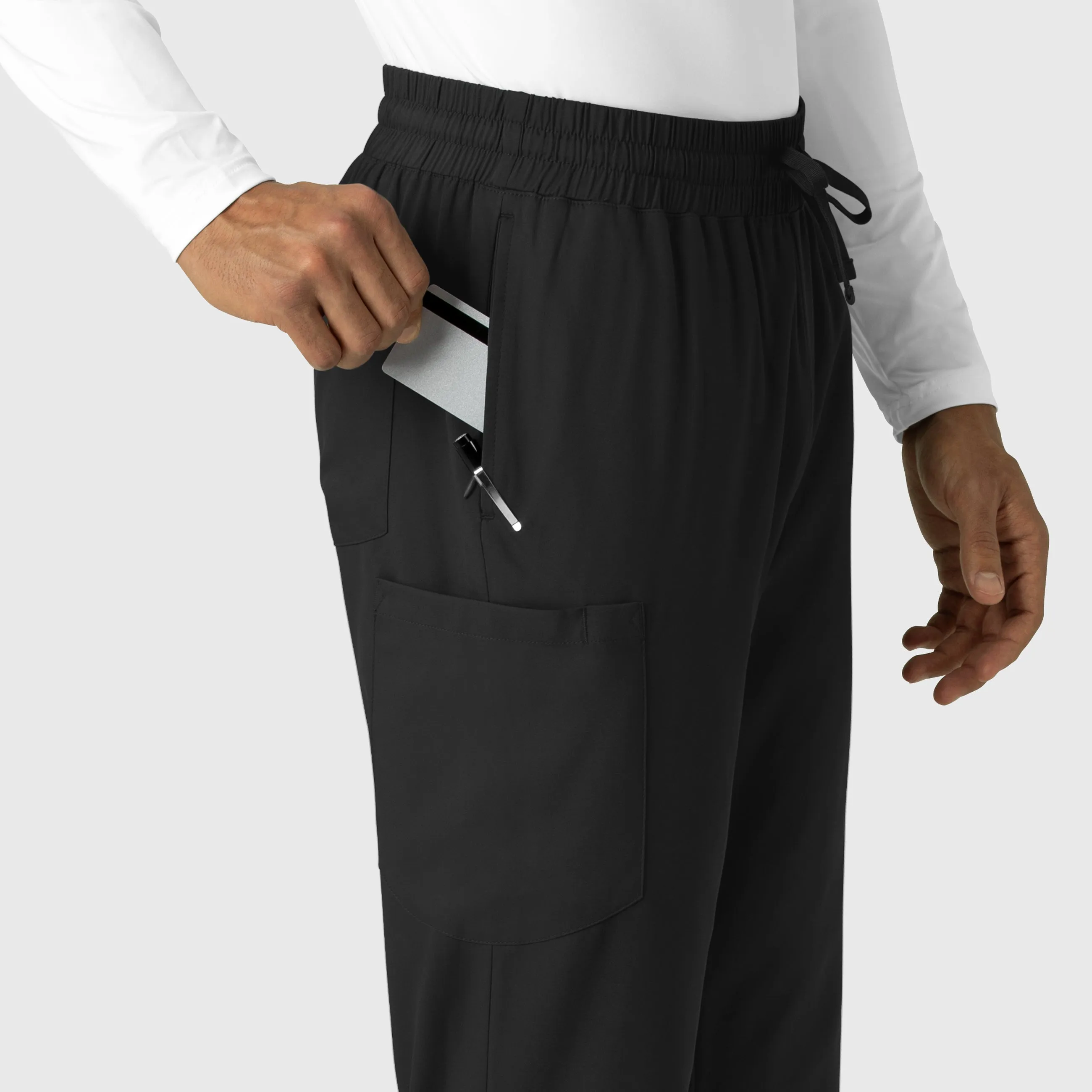 Boundless 5351 Men's Straight Leg Scrub Pants Black