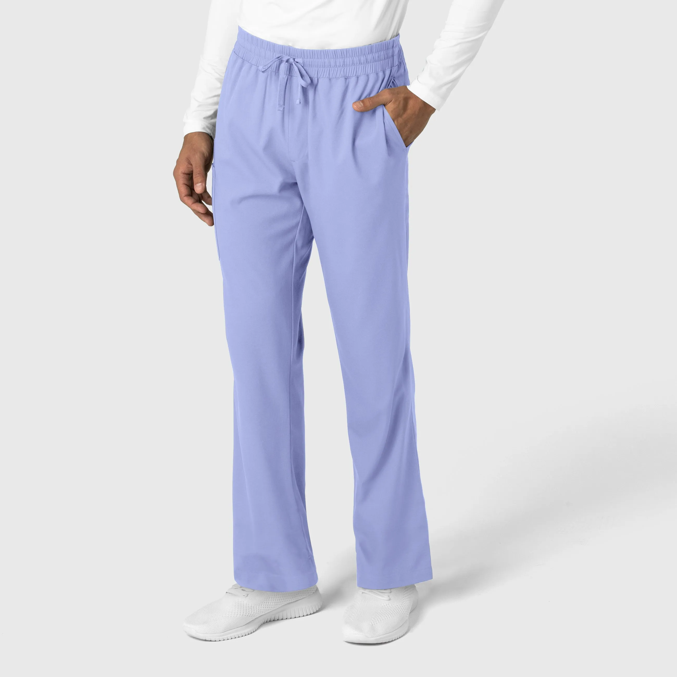 Boundless 5351 Men's Straight Leg Scrub Pants Ceil Blue