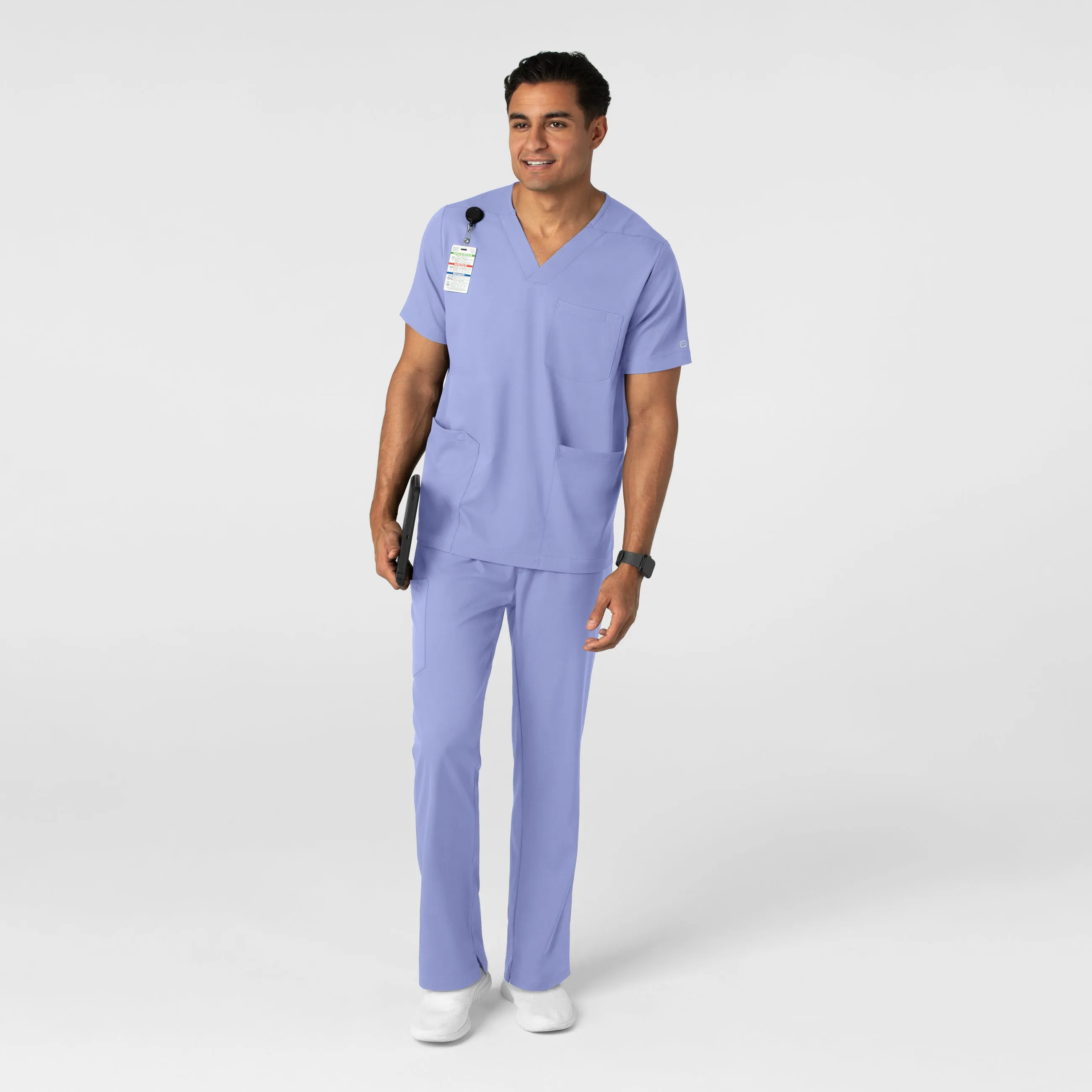 Boundless 5351 Men's Straight Leg Scrub Pants Ceil Blue