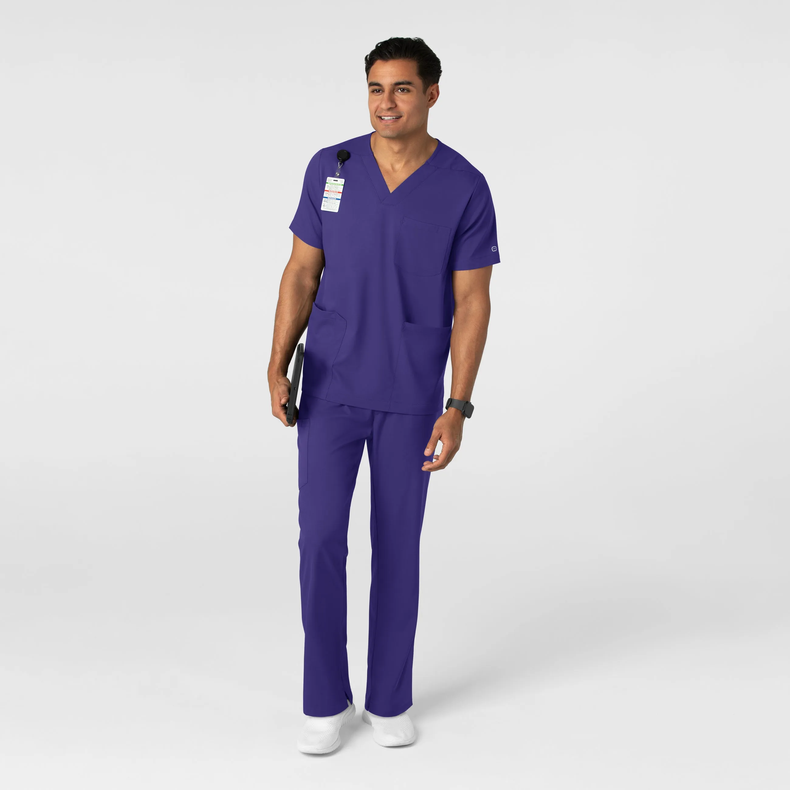 Boundless 5351 Men's Straight Leg Scrub Pants Grape