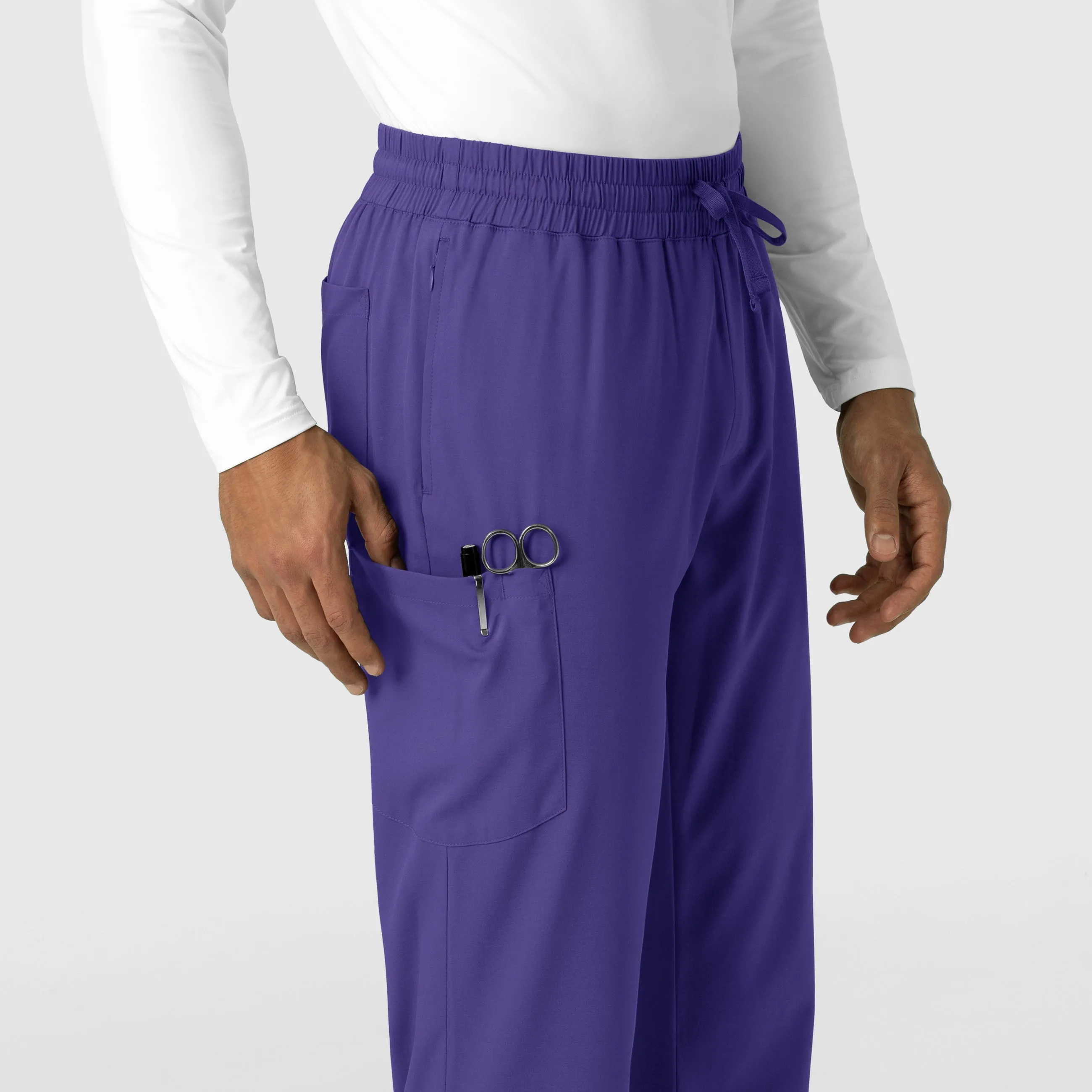 Boundless 5351 Men's Straight Leg Scrub Pants Grape