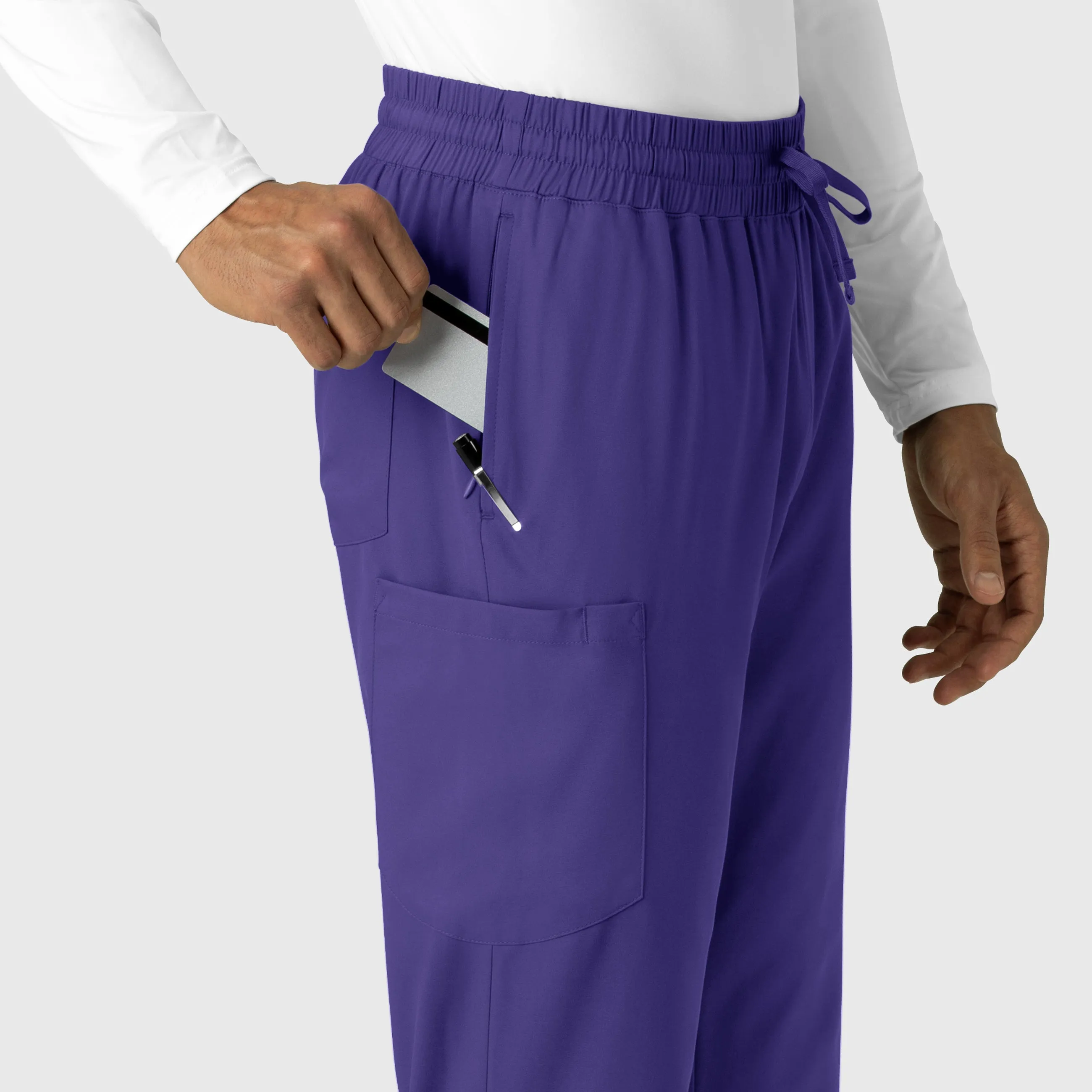 Boundless 5351 Men's Straight Leg Scrub Pants Grape