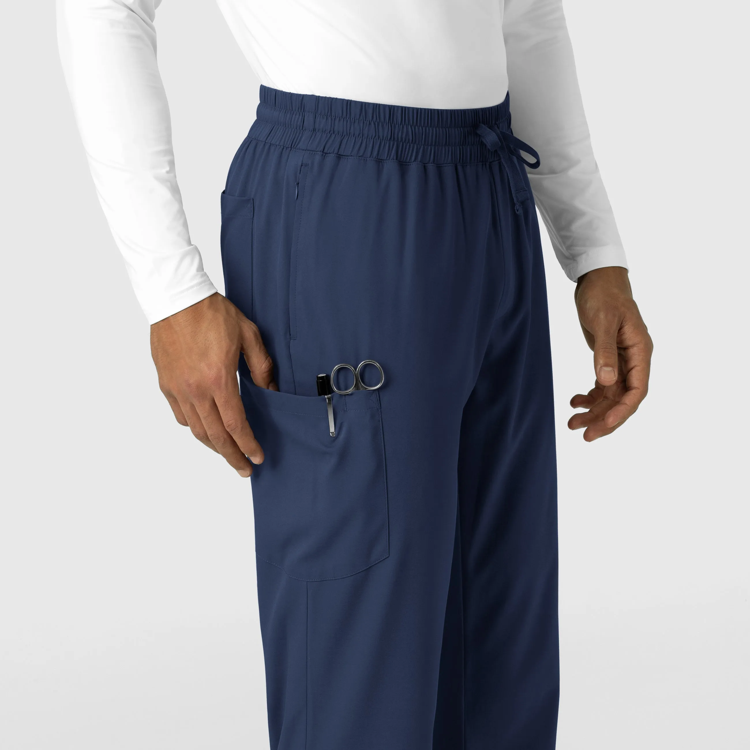 Boundless 5351 Men's Straight Leg Scrub Pants Navy