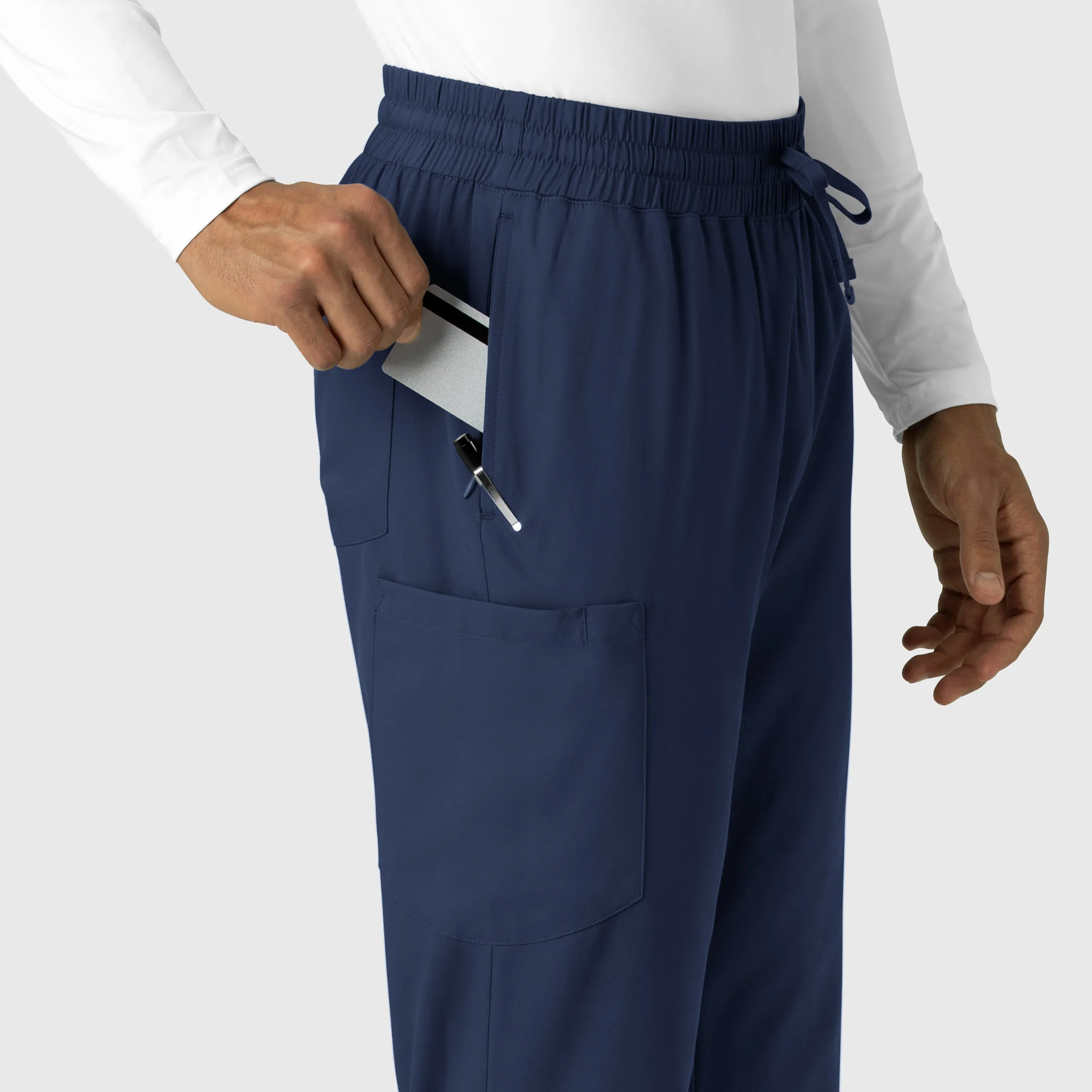 Boundless 5351 Men's Straight Leg Scrub Pants Navy