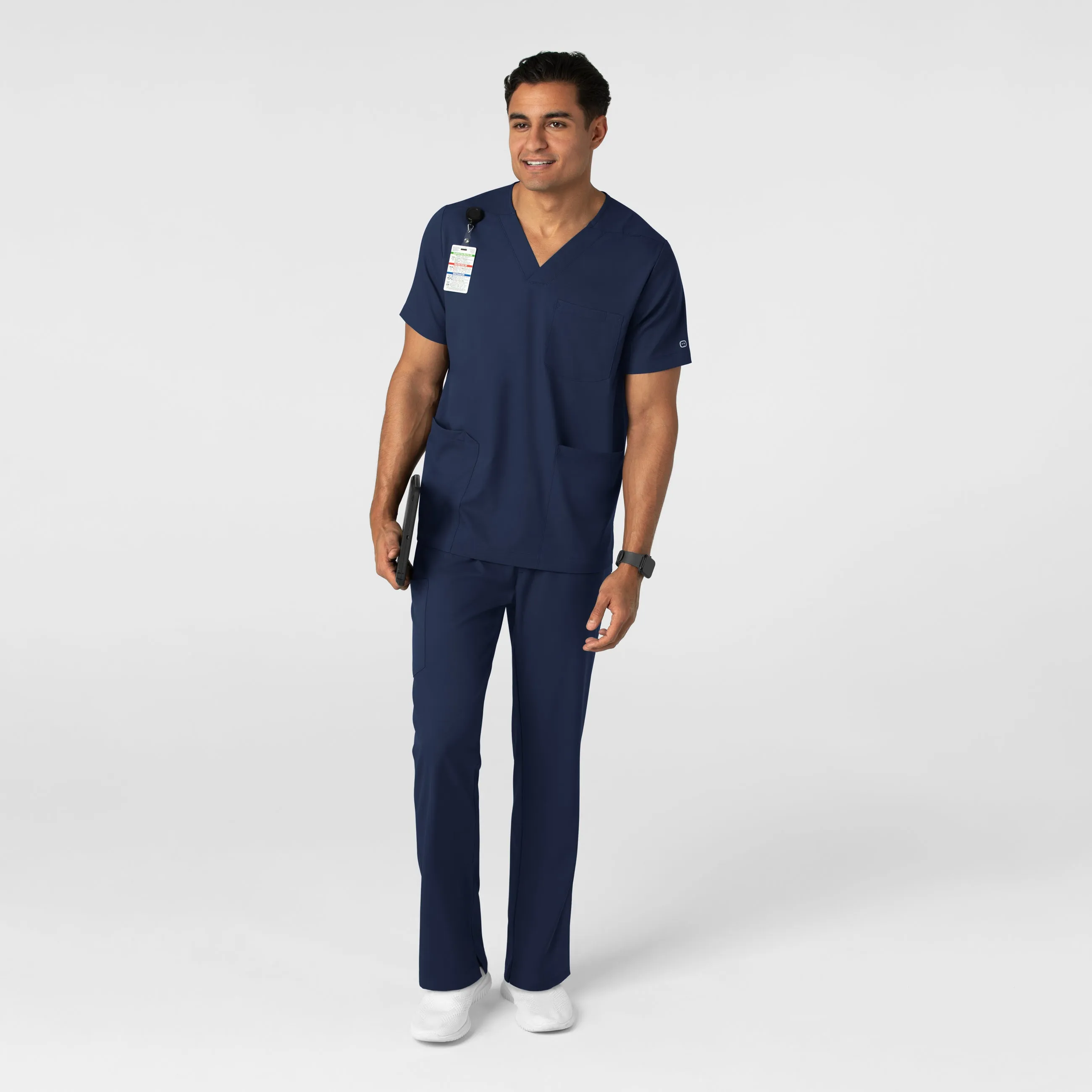 Boundless 5351 Men's Straight Leg Scrub Pants Navy